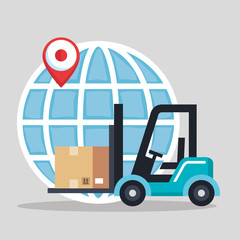 Canvas Print - forklift delivery service icons