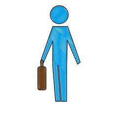 Canvas Print - man pictogram holding business briefcase