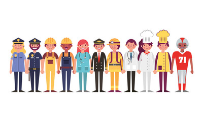 Sticker - group of workers characters