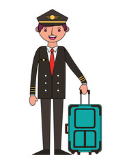 Wall Mural - airline pilot with suitcase work