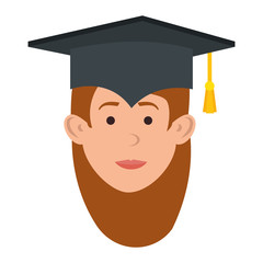 woman student graduated head avatar character