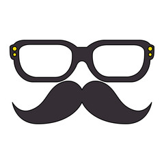 mustache and glasses hipster style