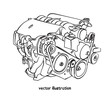 © sabdesign85 - Vector sketch of car engine