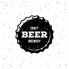 Wall Mural - Craft Beer Brewery Cap White. Vector Illustration