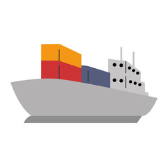 Canvas Print - cargo ship isolated icon