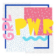 GRL PWR short quote. Girl Power simple cute illustration for print, bag, clothing. Perfect to stick on laptop, phone, wall everywhere. Modern feminist slogan, the latest tattoo trend