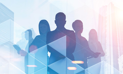 business team silhouettes, corporate life