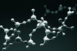 White abstract molecule model over black