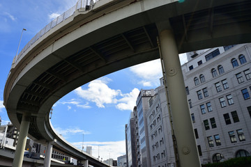 under highway in Tokyo