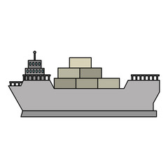 Sticker - cargo ship isolated icon