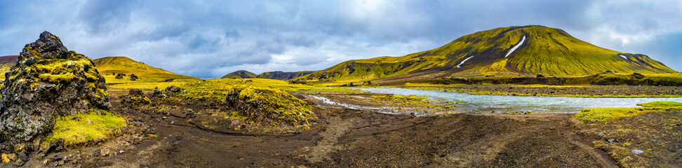 Beautiful colorful volcanic mountains Landmannalaugar in Iceland