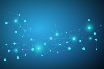 Abstract connecting dots and lines, Polygonal background, technology design, vector illustrator