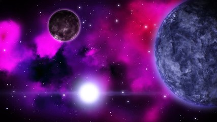 Wall Mural - Animated flashy nebula scene. Loop.