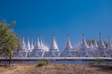 Buddha temple in the sunset dawn