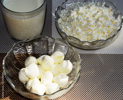 Milk Food Cottage Cheese Cheese And A Glass Of Fresh Milk
