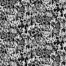 Vector Graffiti Tags Seamless Pattern, Print Design.
