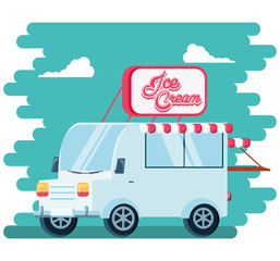 Canvas Print - ice cream shop van