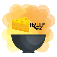 Poster - delicious cheese in bowl healthy food