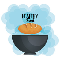 Poster - delicious bread in bowl healthy food