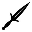 Simple, flat, black silhouette dagger icon. Isolated on white