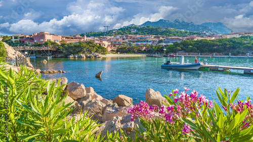 Pinturas sobre lienzo  View of harbor and village Porto Cervo, Olbia Tempio region, Sardinia island, It