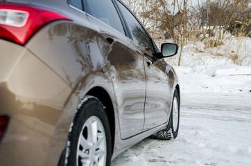 the car parked on the nature of different colors from different angles