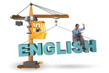 Wall Mural - Young man in english language training