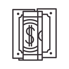 Canvas Print - bill dollar money icon