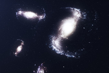 Wall Mural - 3d illustration galaxy in deep space. spiral galaxy consisting of star dust, nebula of gas. concept 
