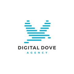 Wall Mural - dove logo vector icon line outline monoline illustration