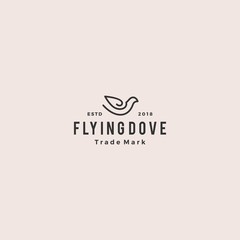 Wall Mural - dove logo vector vintage hipster retro icon line outline monoline illustration