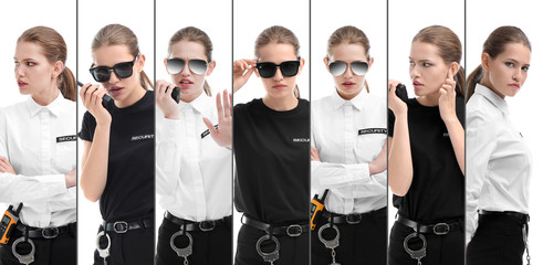 Poster -  Set with security guard on white background