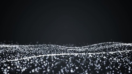 Leinwandbilder - White Landscape Flickering Moving Particle Graphic Animation Background	