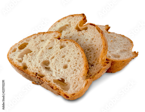 Fotomural Loaf of bread slices isolated on white background
