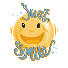 Wall Mural - Happy world smile Day. Lettering. Vector Template. 5 october