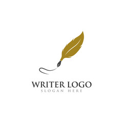 writer logo, feather logo for law