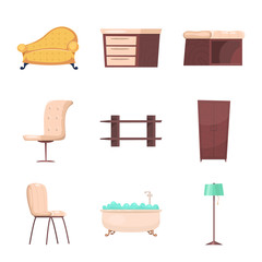 Wall Mural - Isolated object of furniture and apartment symbol. Set of furniture and home vector icon for stock.