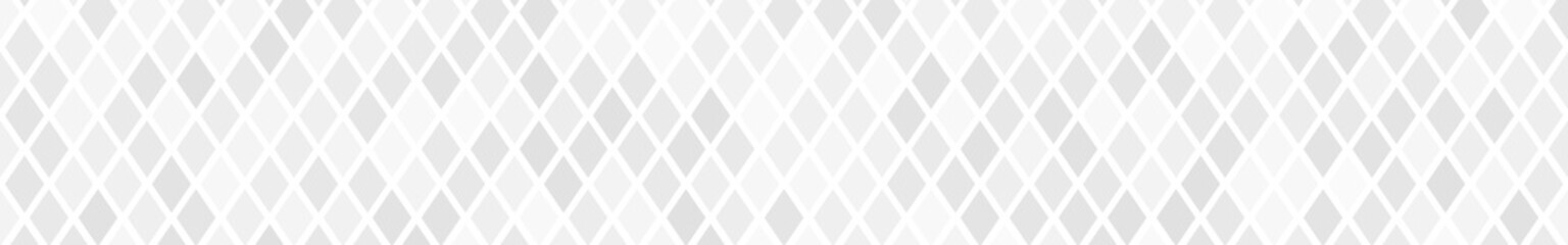 Wall Mural - abstract horizontal banner or background of small rhombuses in white colors.