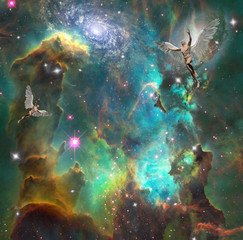 Wall Mural - space angels
