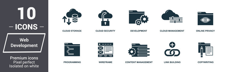 Wall Mural - insurance icons set. premium quality symbol collection. web development icon set simple elements. re