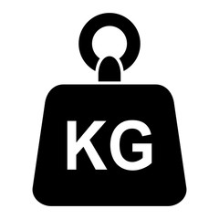 Poster - Simple black weight kg kilogram vector icon isolated on white background