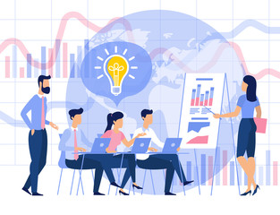 flat design business process concept