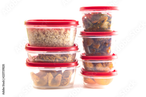 Cuadros en Lienzo Boxes with Red Lids filled with Leftover Food
