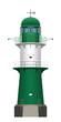 © Gabriele Rohde - Molenfeuer in Warnemünde, Leuchtturm in Mecklenburg-Vorpommern, weißer Hintergrund