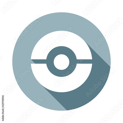 Fotografija pokeball icon in Flat long shadow style