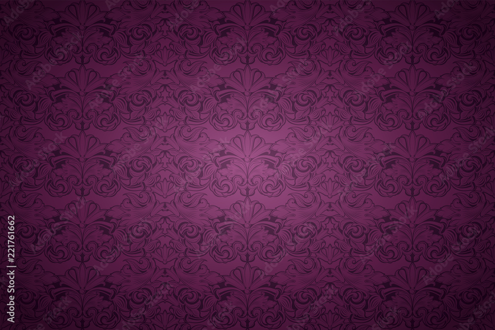 violet, marsala, purple vintage background , royal with classic Baroque ...