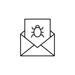 letter virus icon. Element of data security icon for mobile concept and web apps. Thin line letter virus icon can be used for web and mobile