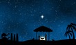 The nativity of Jesus in holy night design background