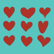 © aommaneesri - Red heart. Set of red hearts icons vector illustration