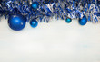 Christmas background with tinsel and Christmas decorations